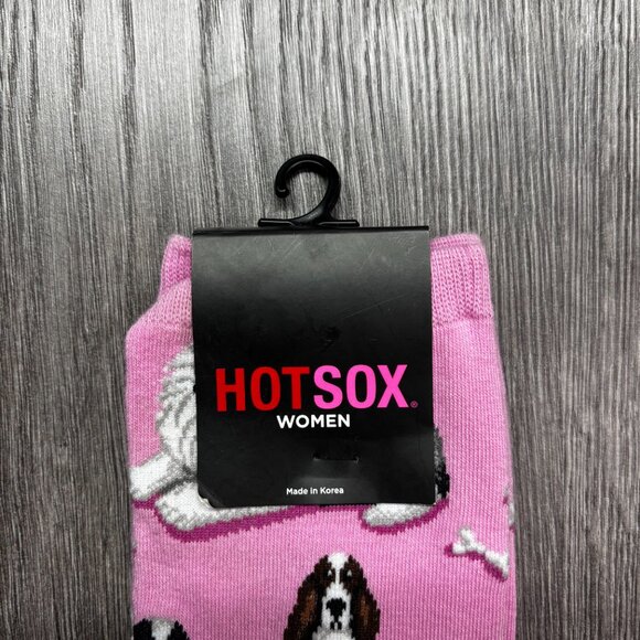 Hot Sox Women Pink Dog Socks New NWT One Size - Picture 2 of 4